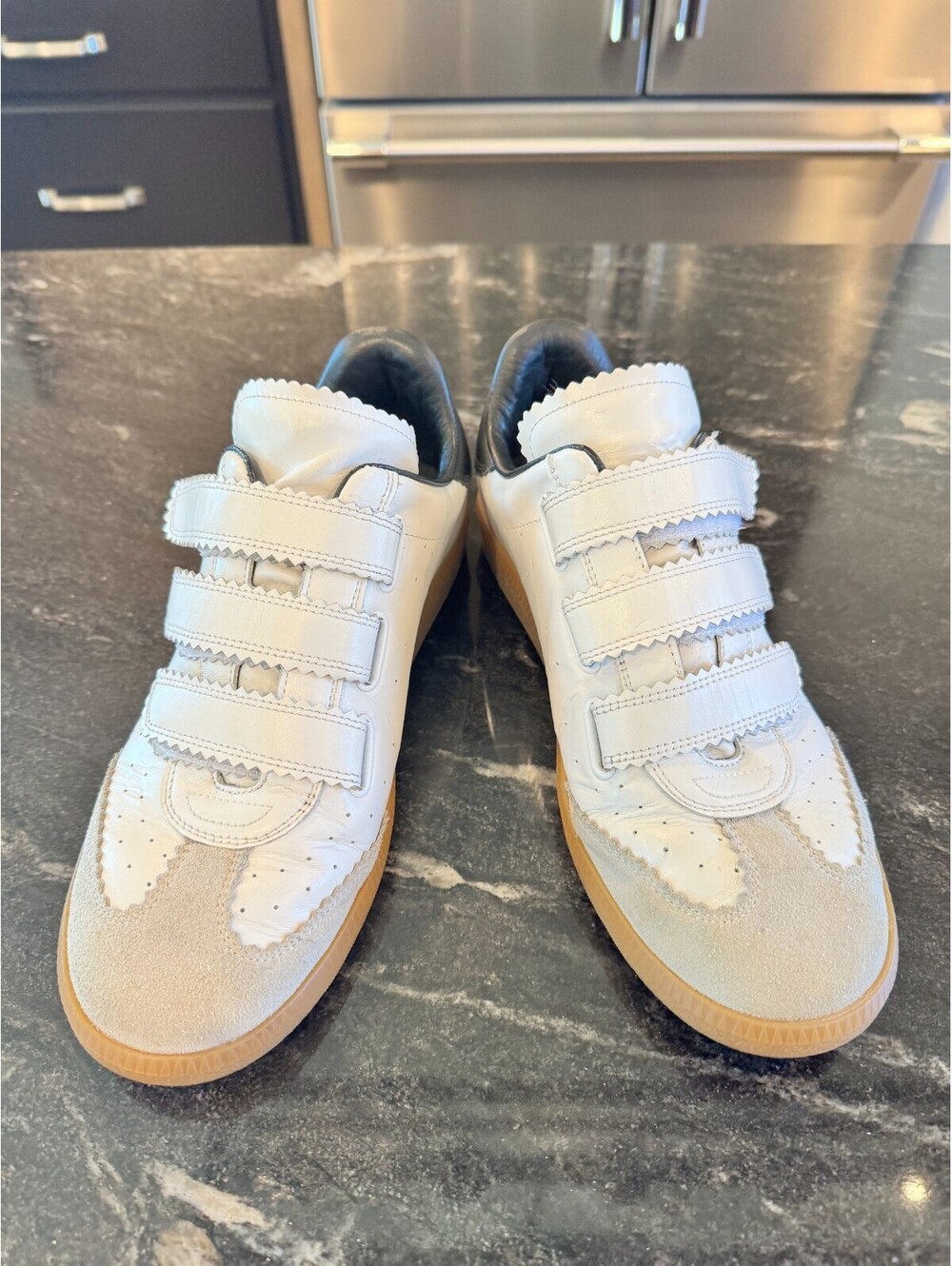 Isabel Marant Women's Beth White Leather Sneakers with Straps Size FR 40 US 10